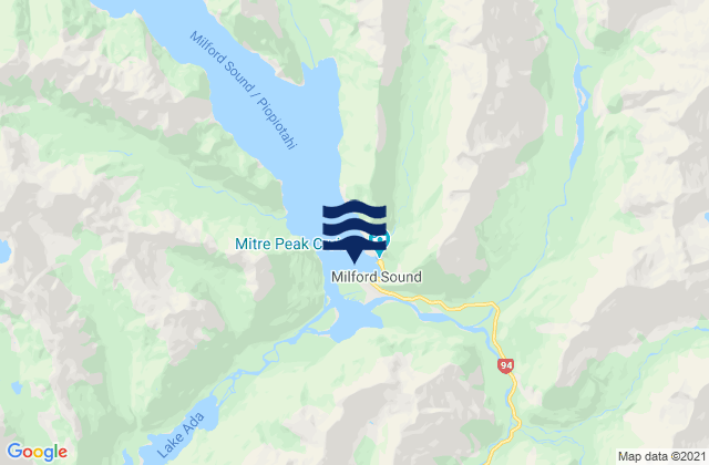Fresh Water Basin, New Zealandの潮見表地図