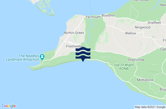 Freshwater Bay, United Kingdomの潮見表地図