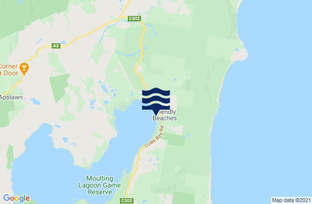 Friendly Beaches, Australiaの潮見表地図