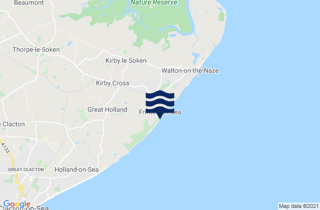 Frinton-on-Sea, United Kingdomの潮見表地図