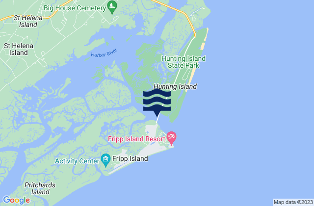Fripp Inlet Fripp Island, United Statesの潮見表地図