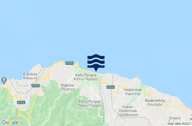 Fródisia, Cyprusの潮見表地図