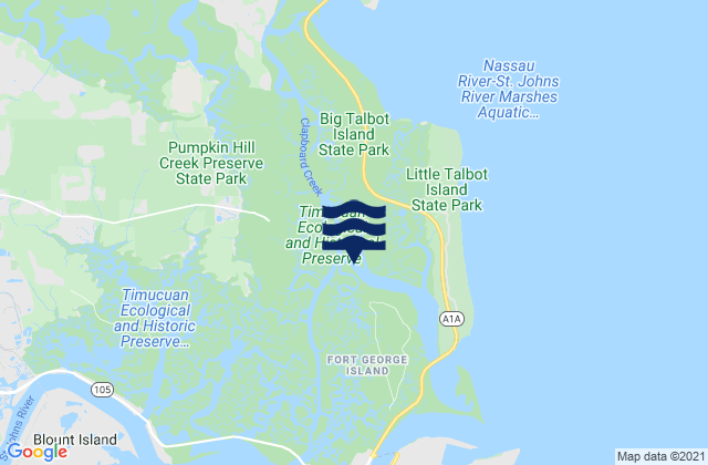 Ft. George River, United Statesの潮見表地図