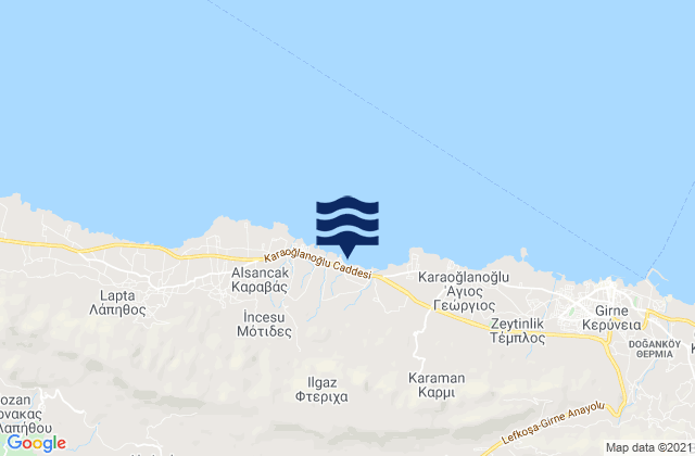 Ftéricha, Cyprusの潮見表地図