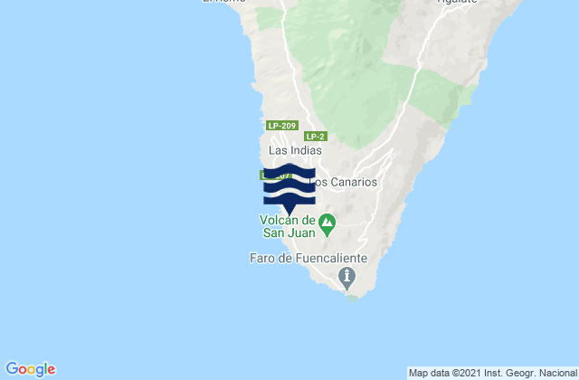 Fuencaliente de la Palma, Spainの潮見表地図