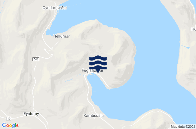 Fuglafjørður, Faroe Islandsの潮見表地図