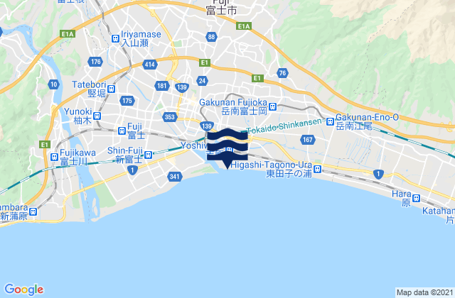 Fuji Shi, Japanの潮見表地図
