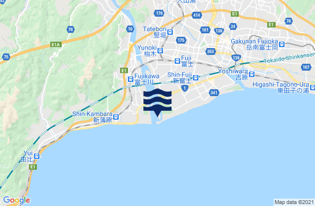 Fujinomiya, Japanの潮見表地図