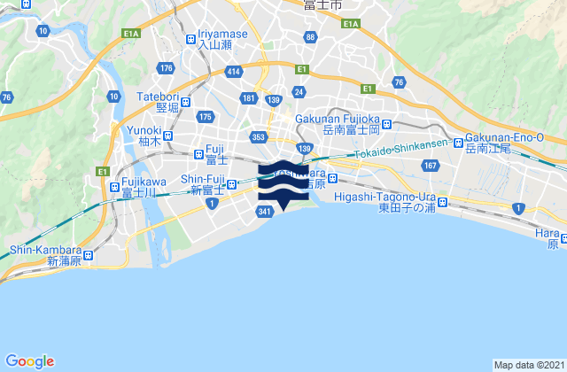Fujinomiya Shi, Japanの潮見表地図