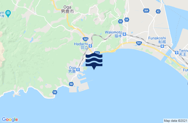 Funakawa Wan, Japanの潮見表地図