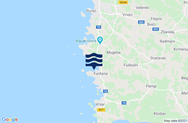 Funtana-Fontane, Croatiaの潮見表地図