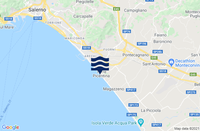 Fuorni, Italyの潮見表地図