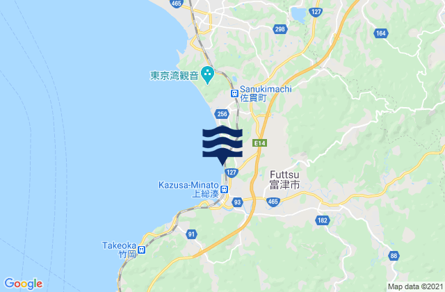 Futtsu Shi, Japanの潮見表地図