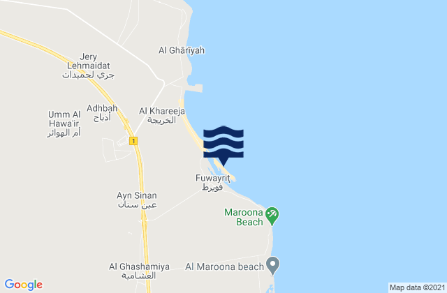 Fuwayriţ, Qatarの潮見表地図