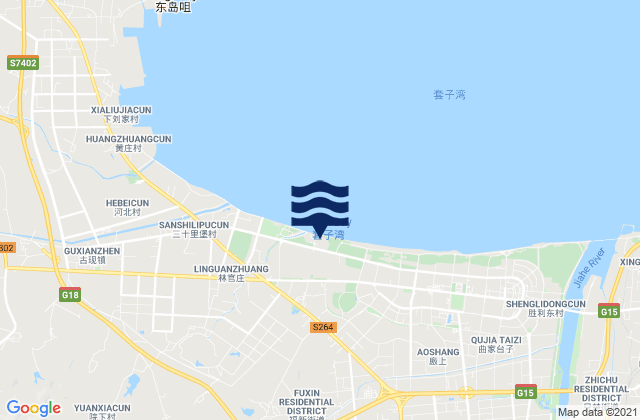 Fuxin, Chinaの潮見表地図