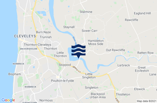 Fylde, United Kingdomの潮見表地図