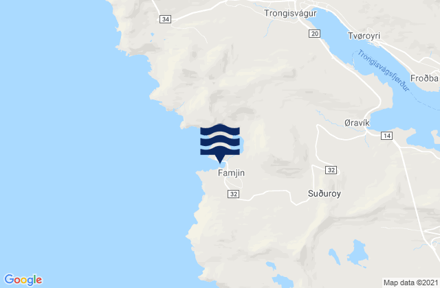 Fámjin, Faroe Islandsの潮見表地図