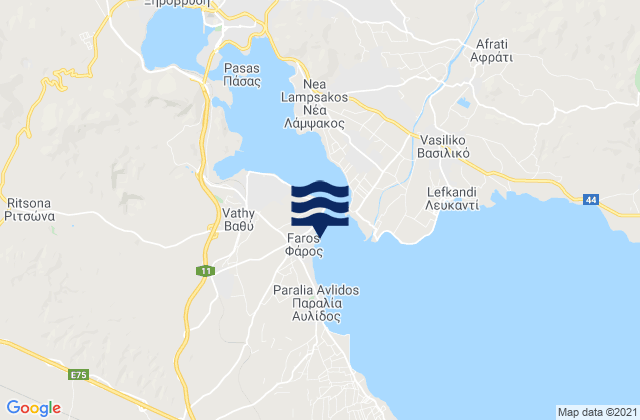 Fáros, Greeceの潮見表地図