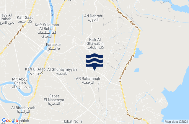 Fāraskūr, Egyptの潮見表地図