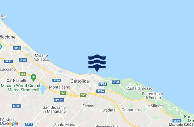 Gabicce Mare, Italyの潮見表地図