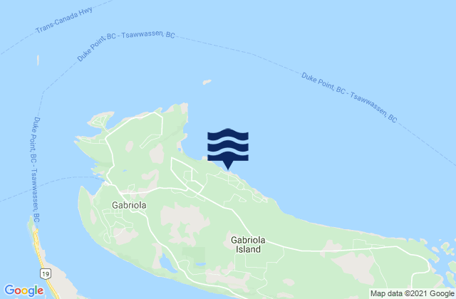 Gabriola Island, Canadaの潮見表地図