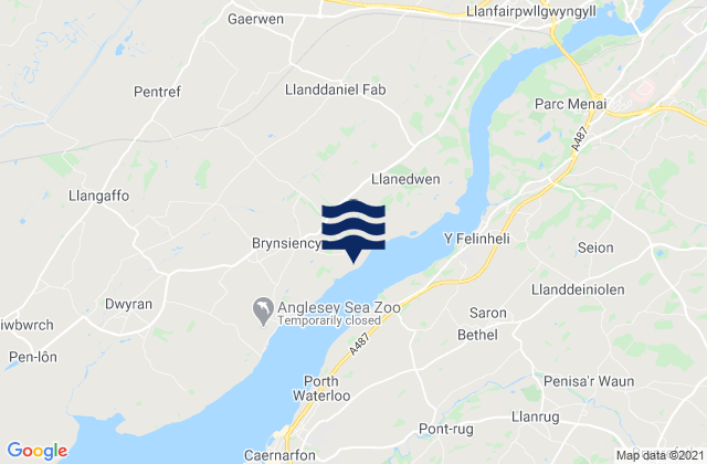 Gaerwen, United Kingdomの潮見表地図