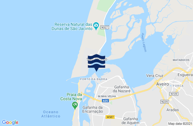Gafanha da Nazaré, Portugalの潮見表地図