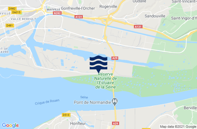 Gainneville, Franceの潮見表地図