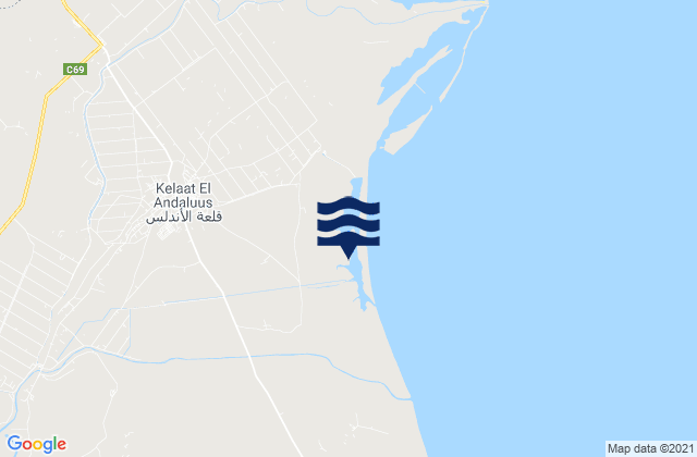 Galaat el Andeless, Tunisiaの潮見表地図