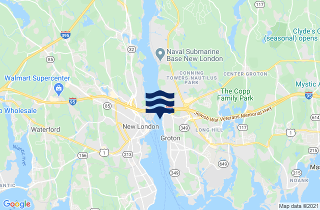 Gales Ferry, United Statesの潮見表地図