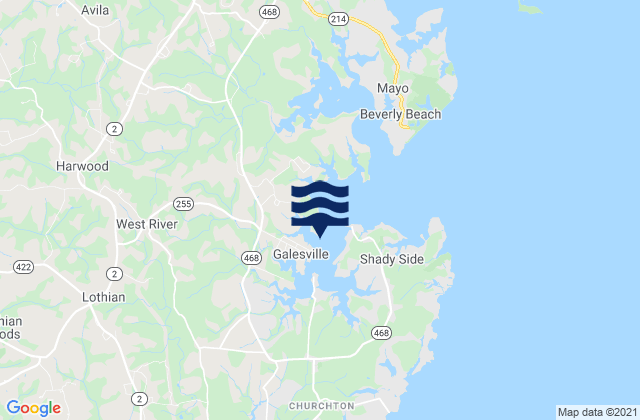 Galesville (West River), United Statesの潮見表地図