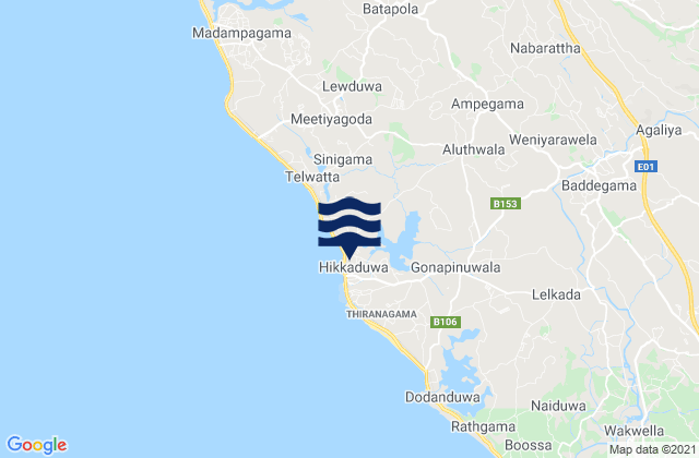 Galle District, Sri Lankaの潮見表地図