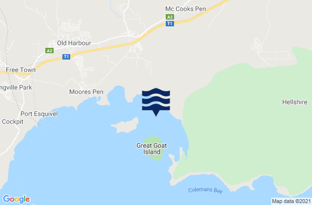 Galleon Harbour, Jamaicaの潮見表地図