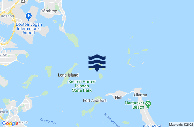 Gallops Island 0.2 n.mi. SSE of, United Statesの潮見表地図