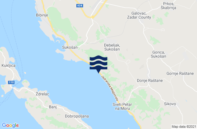 Galovac, Croatiaの潮見表地図