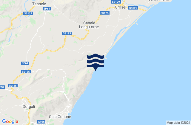Galtellì, Italyの潮見表地図