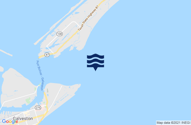 Galveston Bay Ent. (between jetties), United Statesの潮見表地図