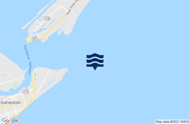 Galveston Bay Entrance (South Jetty), United Statesの潮見表地図
