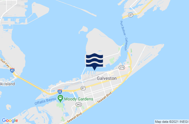 Galveston County, United Statesの潮見表地図