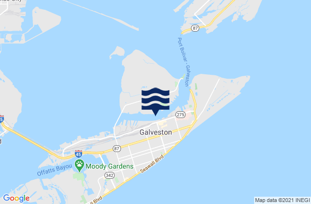 Galveston, United Statesの潮見表地図