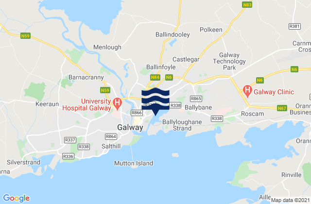 Galway City, Irelandの潮見表地図