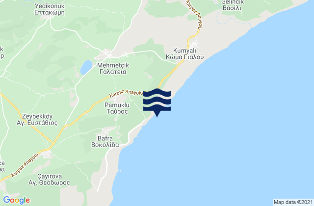 Galáteia, Cyprusの潮見表地図