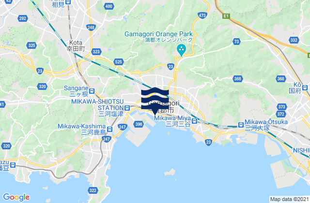 Gamagōri-shi, Japanの潮見表地図