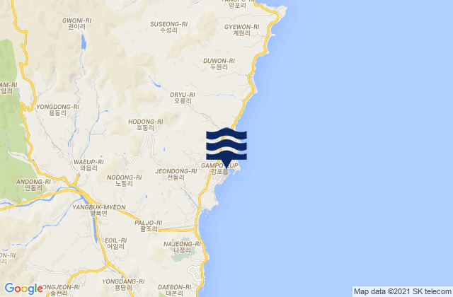 Gampo, South Koreaの潮見表地図