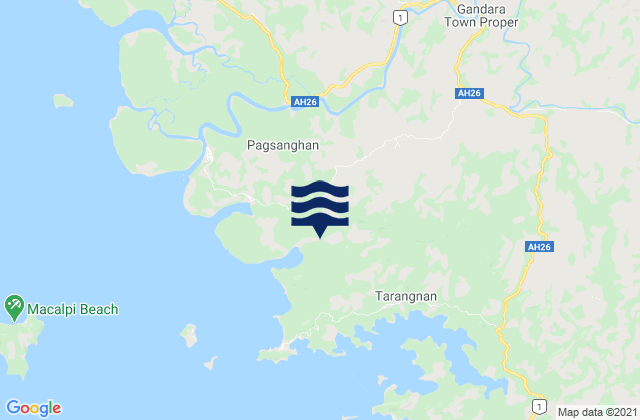 Gandara, Philippinesの潮見表地図