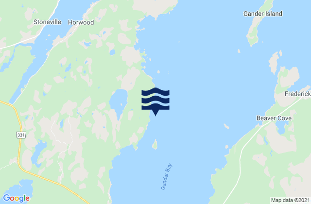 Gander Bay, Canadaの潮見表地図