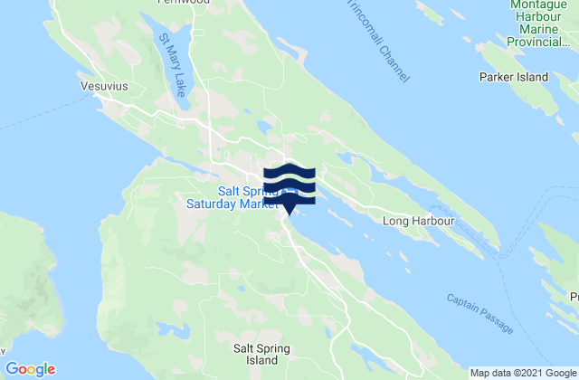 Ganges Harbour, Canadaの潮見表地図