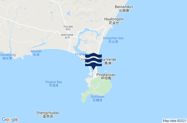 Gangkou, Chinaの潮見表地図