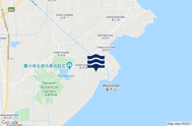 Ganpu, Chinaの潮見表地図