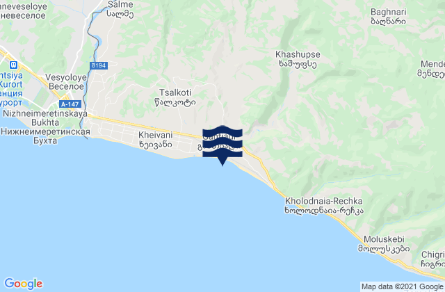 Gantiadi, Georgiaの潮見表地図